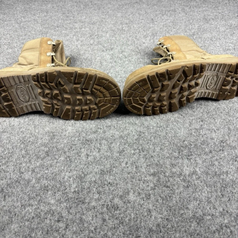 US Military Combat Boots Mens 7R Vibram Sole Tan Desert Leather USA Made‎ Field